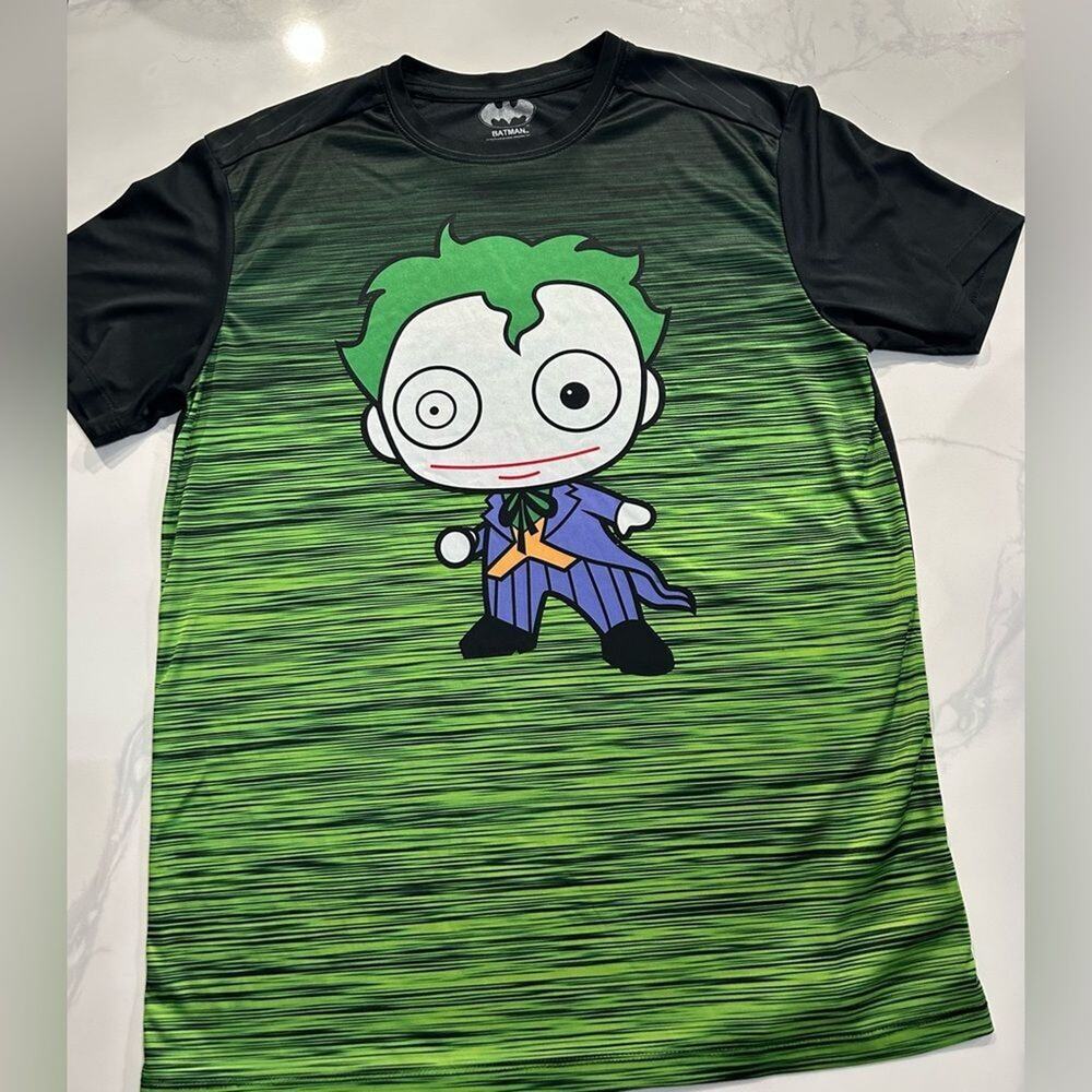 Batman Joker Graphic Shirt Mens Large Green Black DC Comics Villain Tee